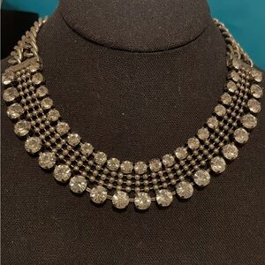 Zoe Report Box of Style necklace silver tone (shows wear) colorless rhinestones